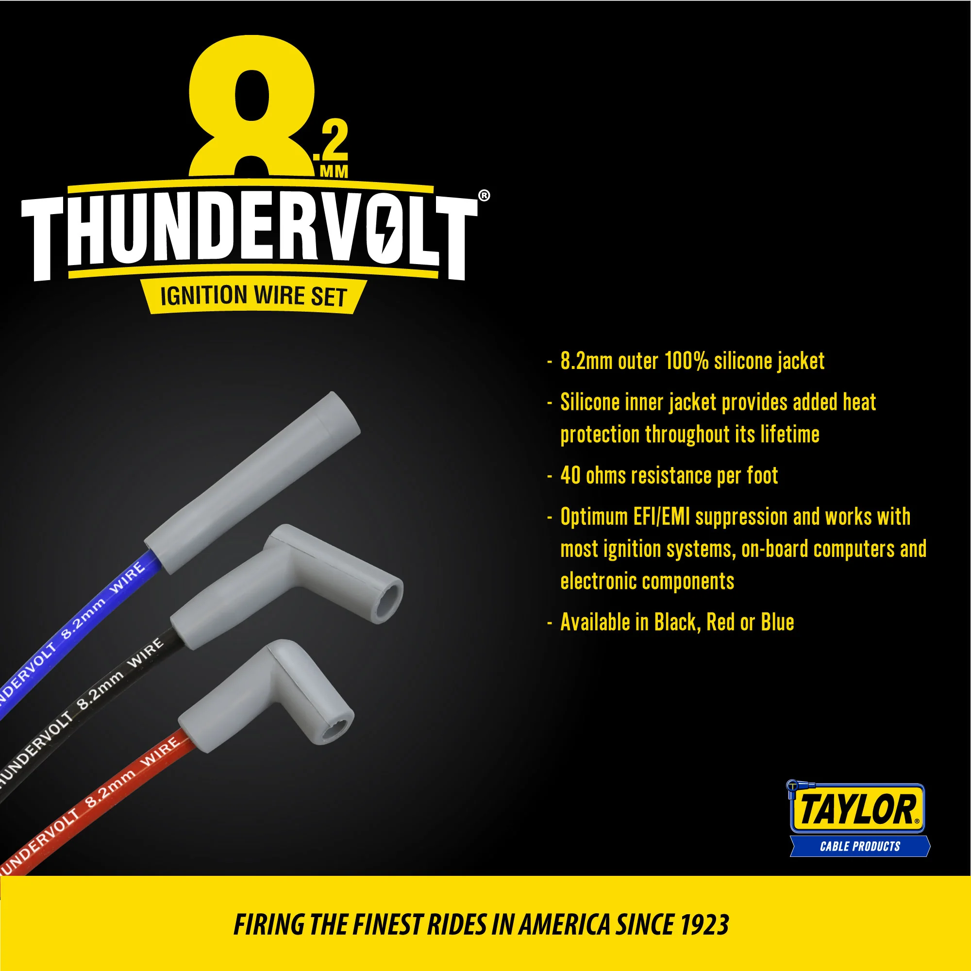 Taylor Cable  45108 Thundervolt 8.2 11in LS1 Single Wire black - Image 4