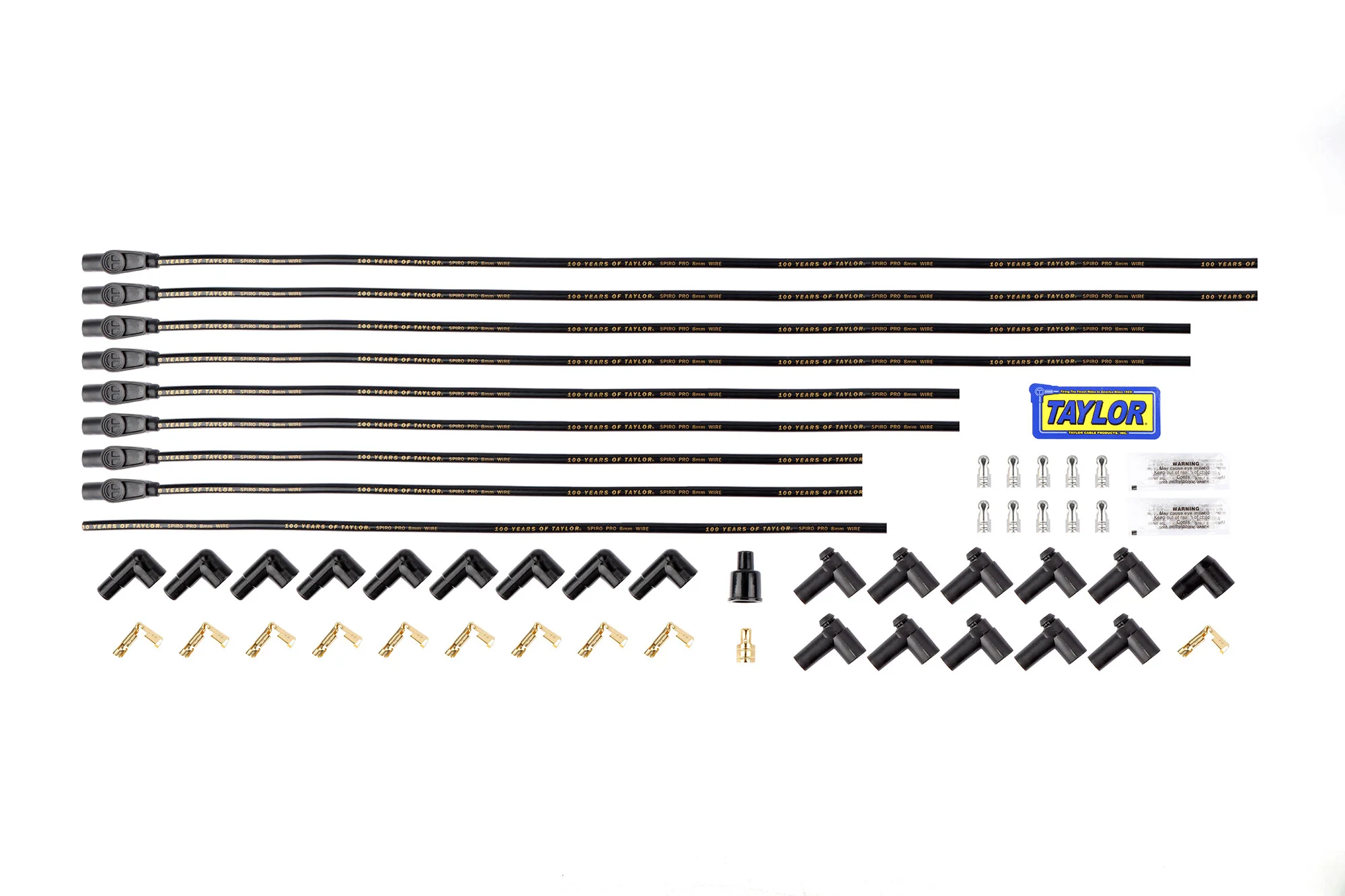 Taylor Cable 73055-YR100 8mm Spiro-Pro univ 8 cyl 180 Black/Gold 100 Years - Image 6